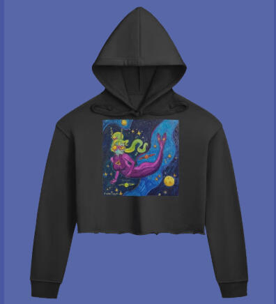 Galactic Mermaid Crop Top Hoodie